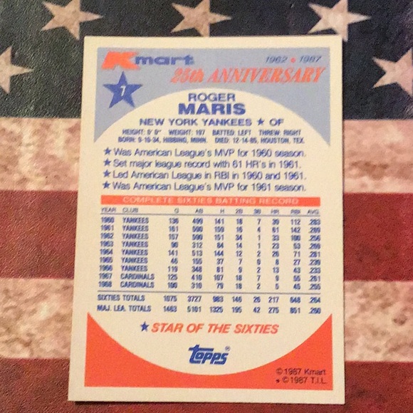 ROGER MARIS BASEBALL CARD - Picture 4 of 4